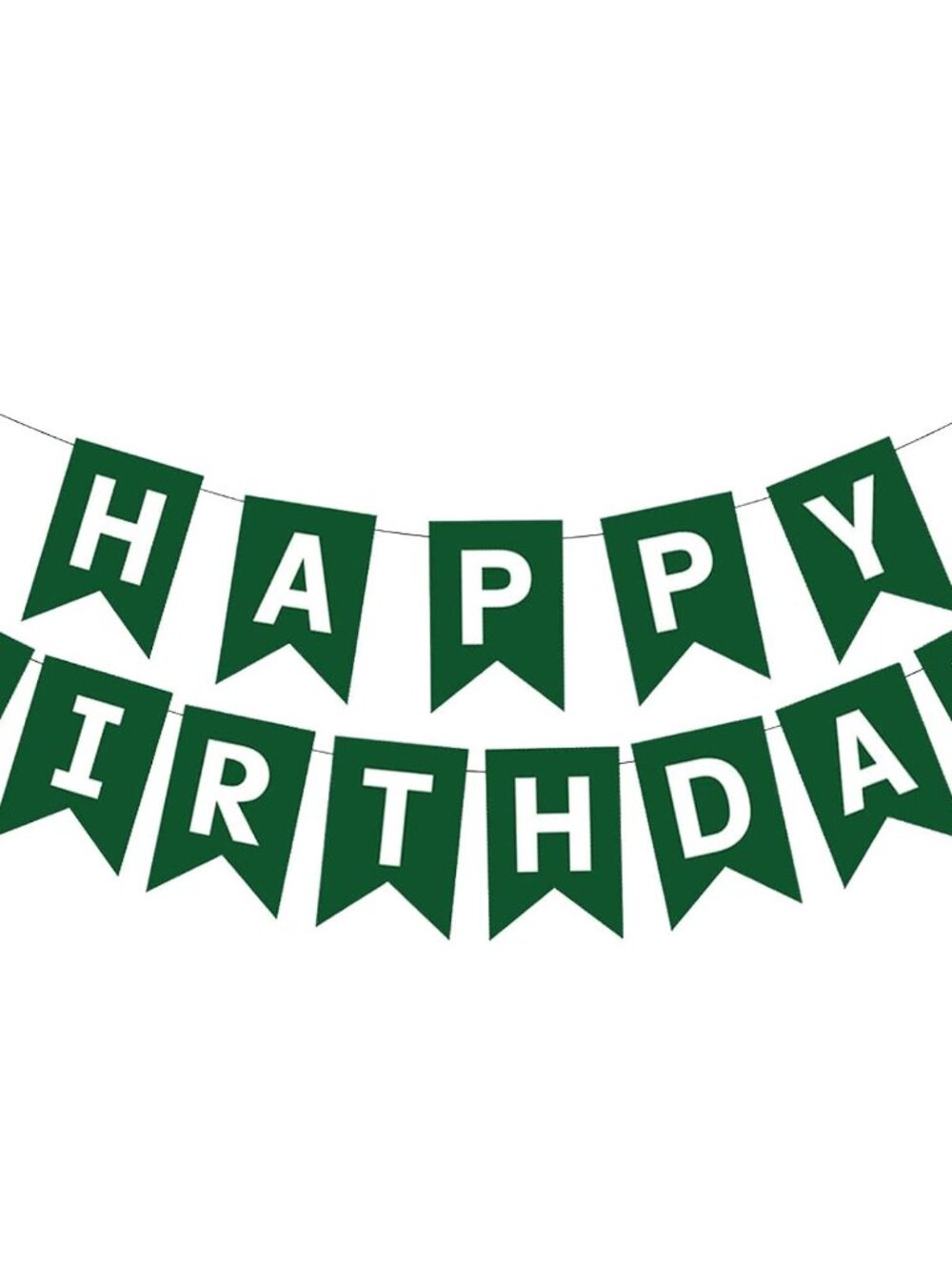 Green Happy Birthday Banner, Paper Bunting Flag for Birthday Party Decor
